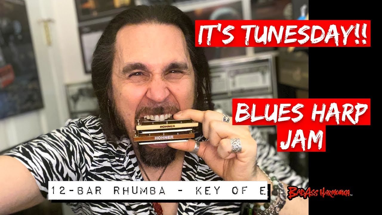 How To Not Suck with a 12-Bar Rhumba, Blues Harmonica Jam - Key of E - Tunesday 50