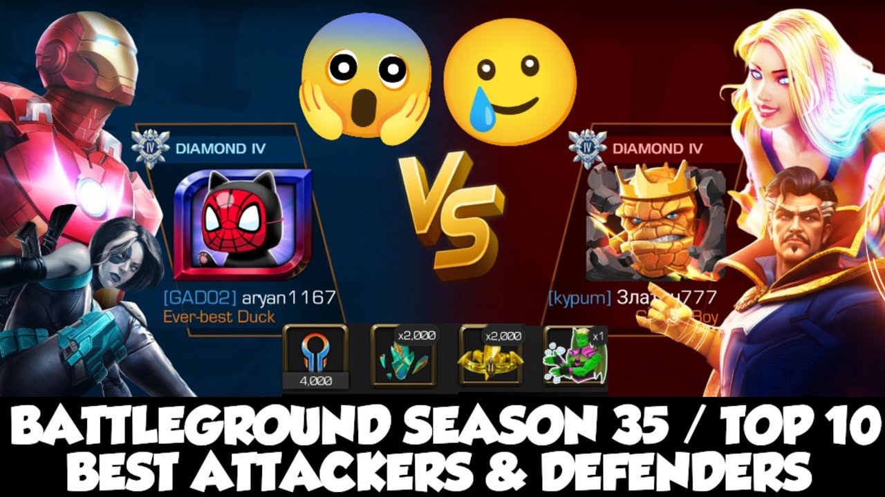 MCOC BATTLEGROUND SEASON 35 / TOP 10 BEST ATTACKERS & DEFENDERS #mcoc #viral 