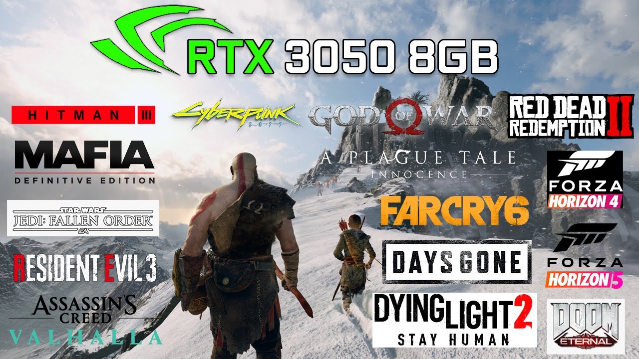 GeForce RTX 3050 8GB + Ryzen 5 3600 | Test in 30 Games | 1080p in 2022