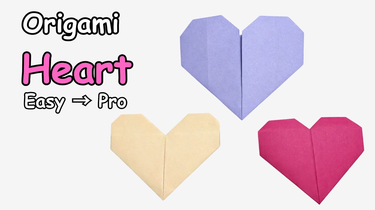 3 Origami Hearts You Can Make Right Now! (Easy → Advanced)
