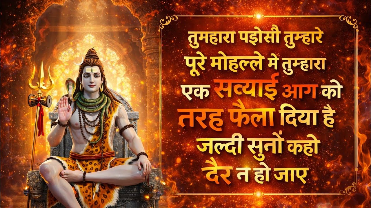 तुम्हारा पड़ोसी तुम्हारे पूरे मोहल्ले में तुम्हारा एक सच्चाई आग...🌺 mahadev ka sandesh 🌺