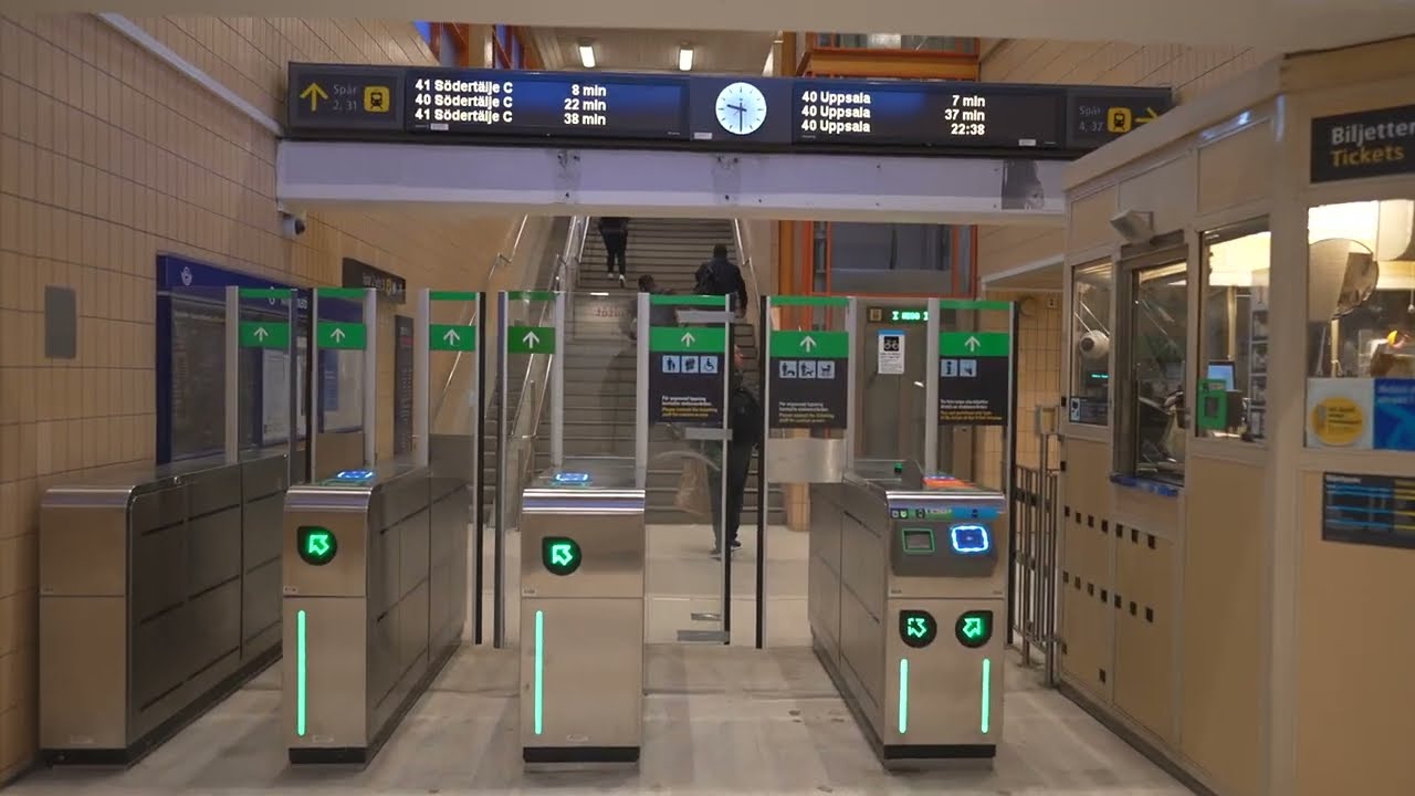 Sweden, Stockholm, Upplands Väsby Train Station, 2X elevator