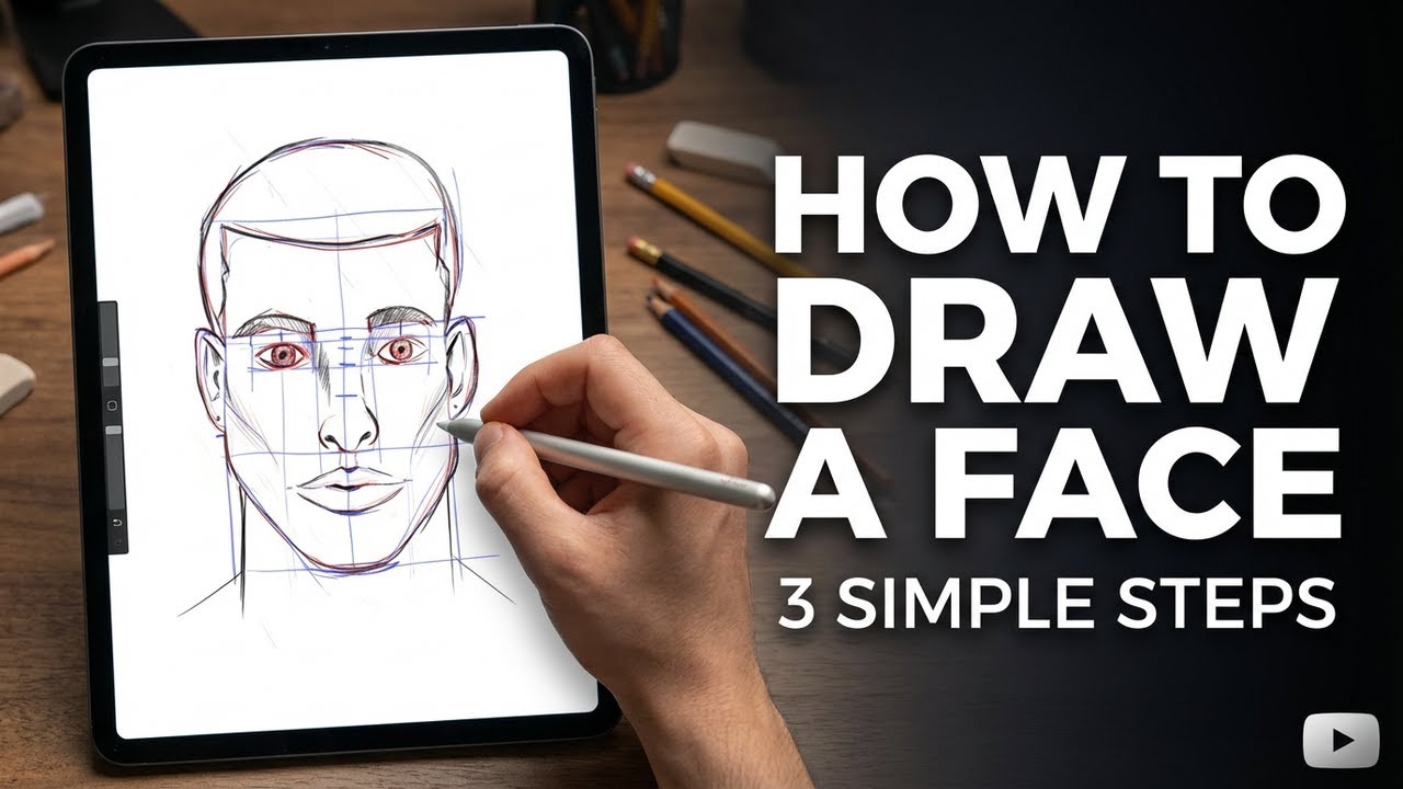How to Draw Faces for Beginners in 3 Steps (Super Easy!) 🔥