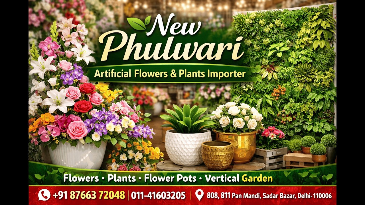 Artificial Flowers Importer Wholesale Sadar Bazaar Delhi, Bulk Price Supplier,  New Phulwari
