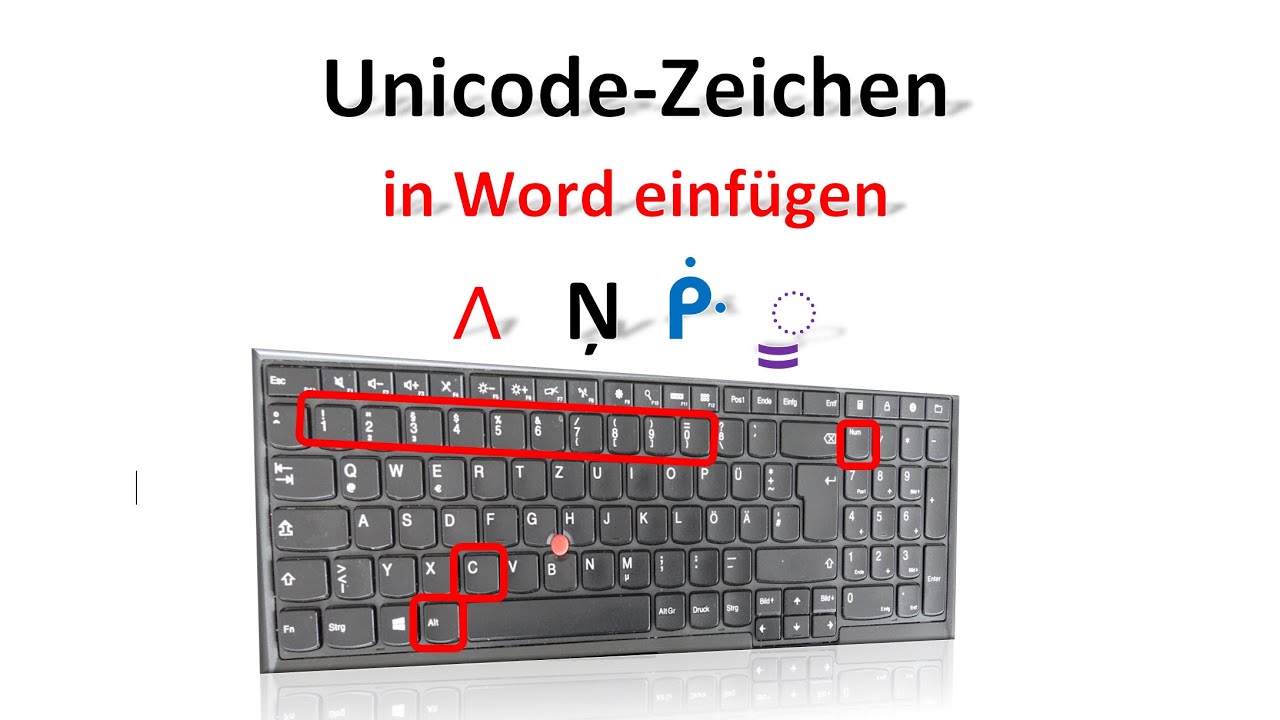 Unicode - Zeichen finden und in Word einf&uuml;gen.