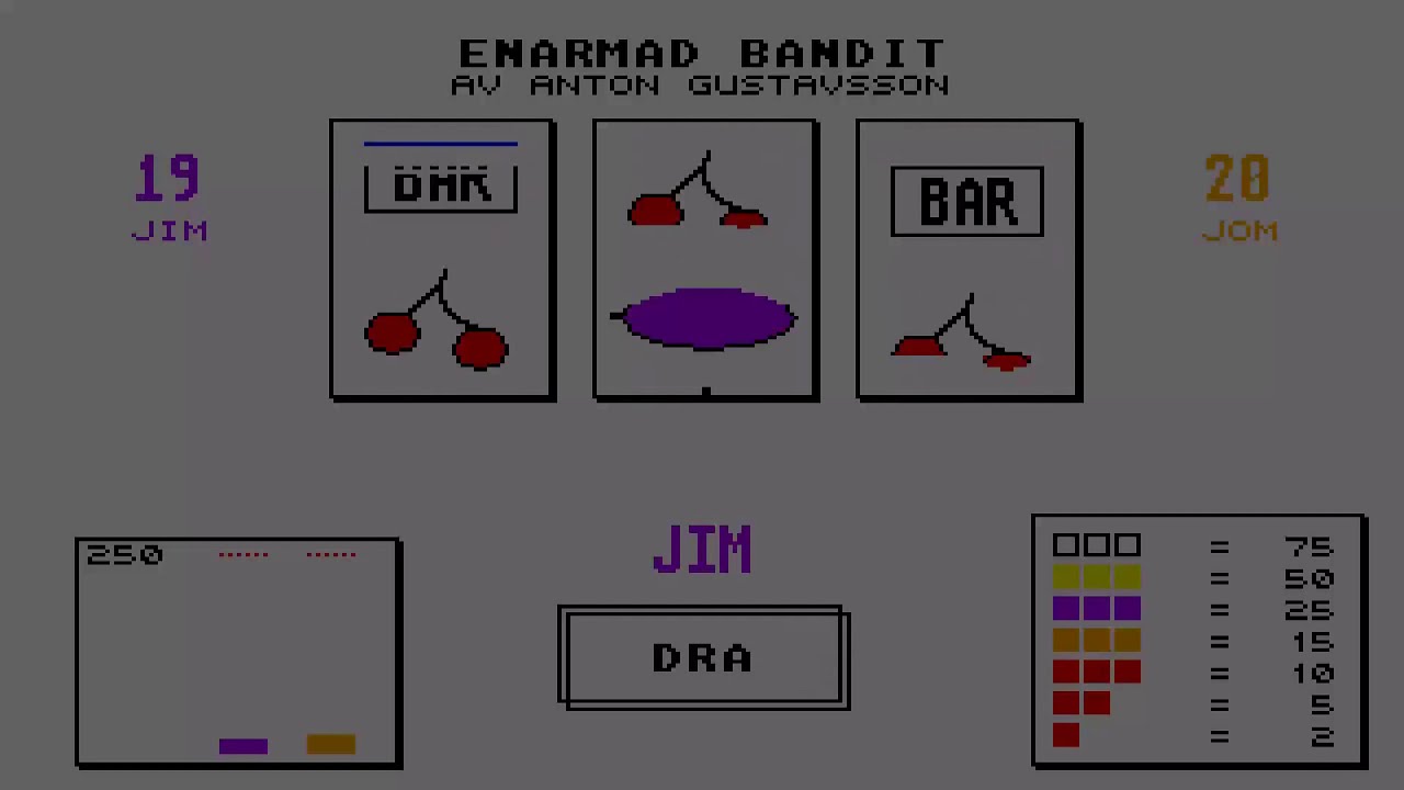 ATARI ST Enarmad Bandit v2 02 GFA ONE ARM BANDIT SLOT MACHINE Anton Gustavsson AG Soft 96 ATARIMANIA