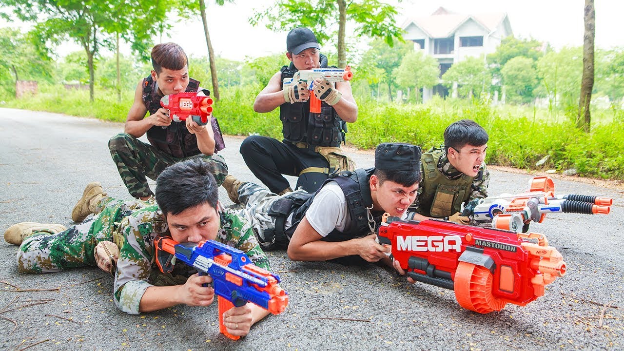 LTT Game Nerf War : Winter SEAL X Nerf Guns Fight Criminal Group Legendary Warrior Nerf Mega