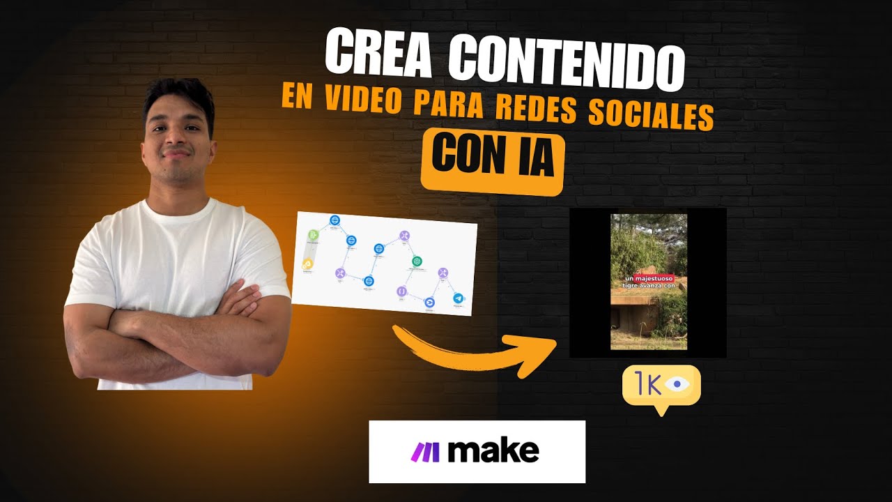 🚀 Cómo AUTOMATIZAR la creación de CONTENIDO (videos) para  Redes Sociales con IA | Make.com