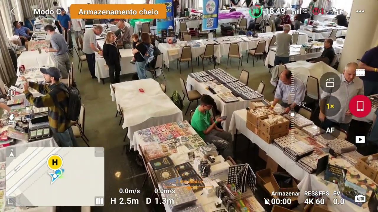 Feira numismática em São Paulo-SP Voo indor com DJI mini 4 Pro