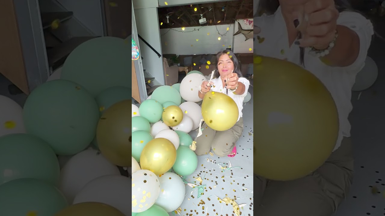 Clean Up Balloons// Popping Balloons/ popped balloons/popped balloons/ happy 4th of July