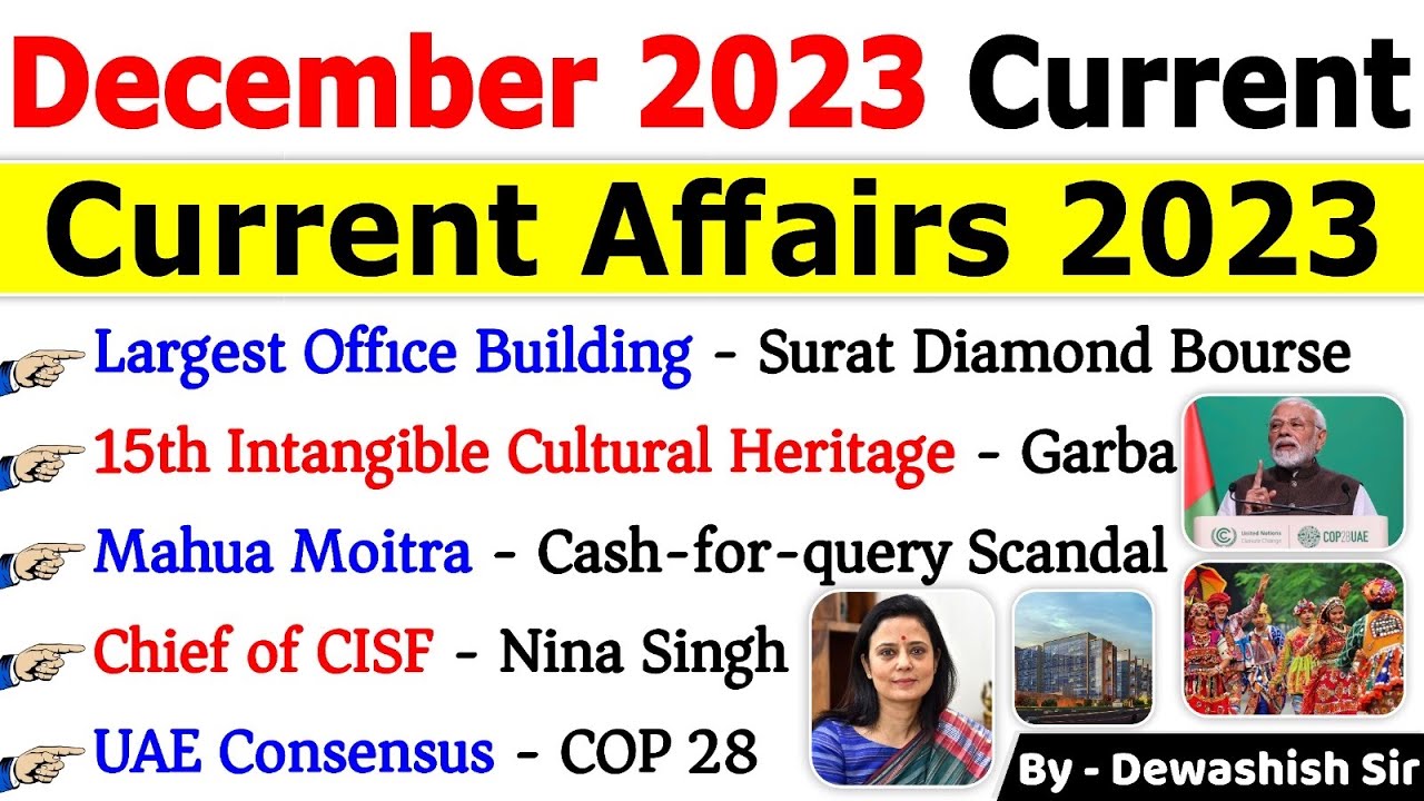 December 2023 Monthly Current Affairs | Current Affairs 2023 | Monthly Current Affairs 2023 #current