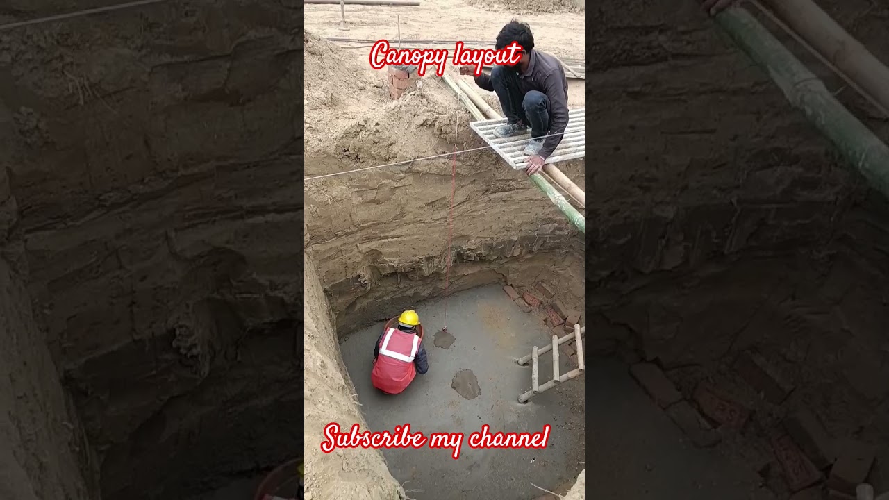 canopy foundation layout|| rafting work||apply in fixing canopy
