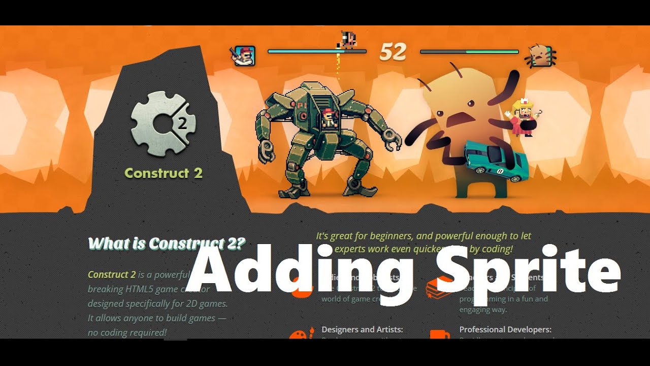 Construct2 Tutorial 4: How to add sprite in Construct 2