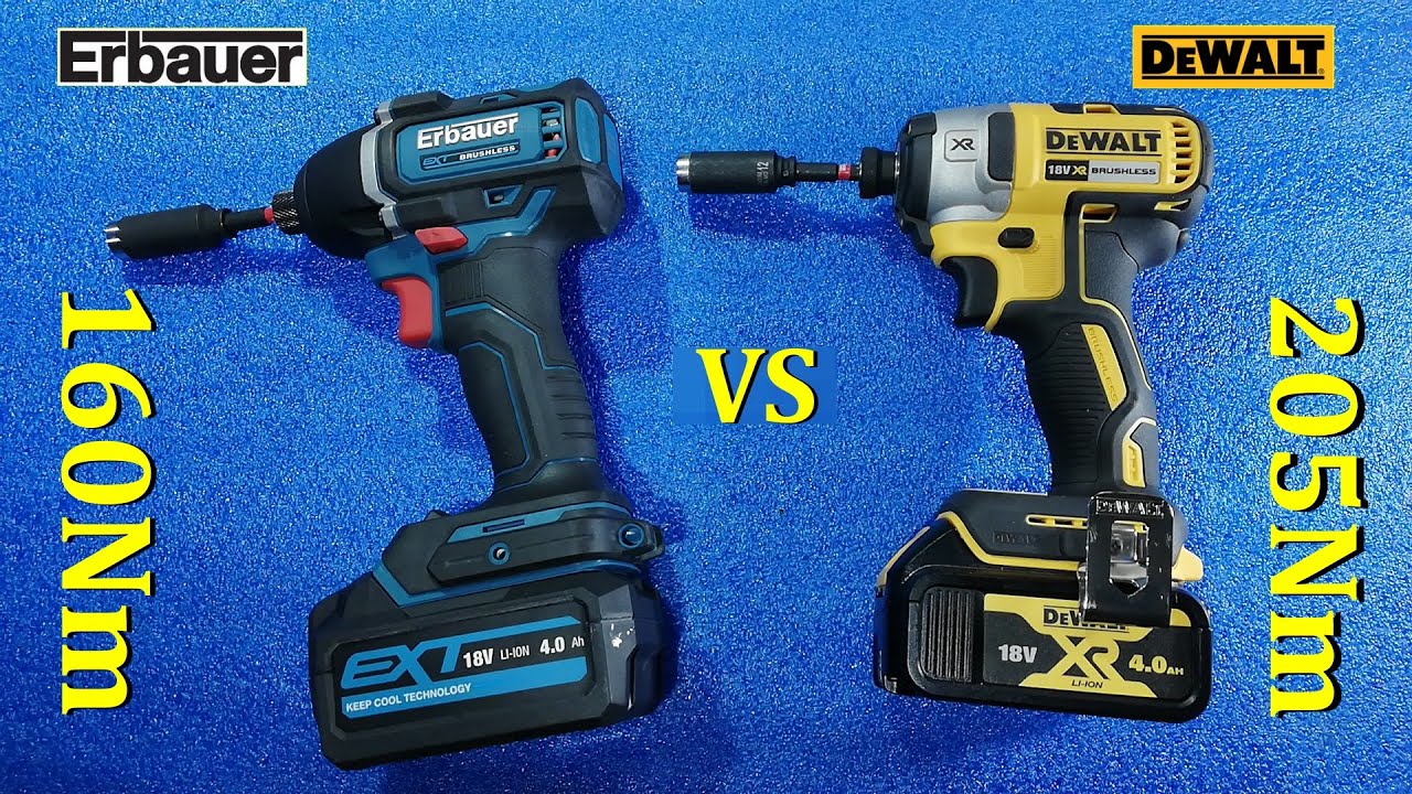 Zakrętarka udarowa DEWALT 205Nm vs ERBAUER 160Nm, porównanie i jak to działa