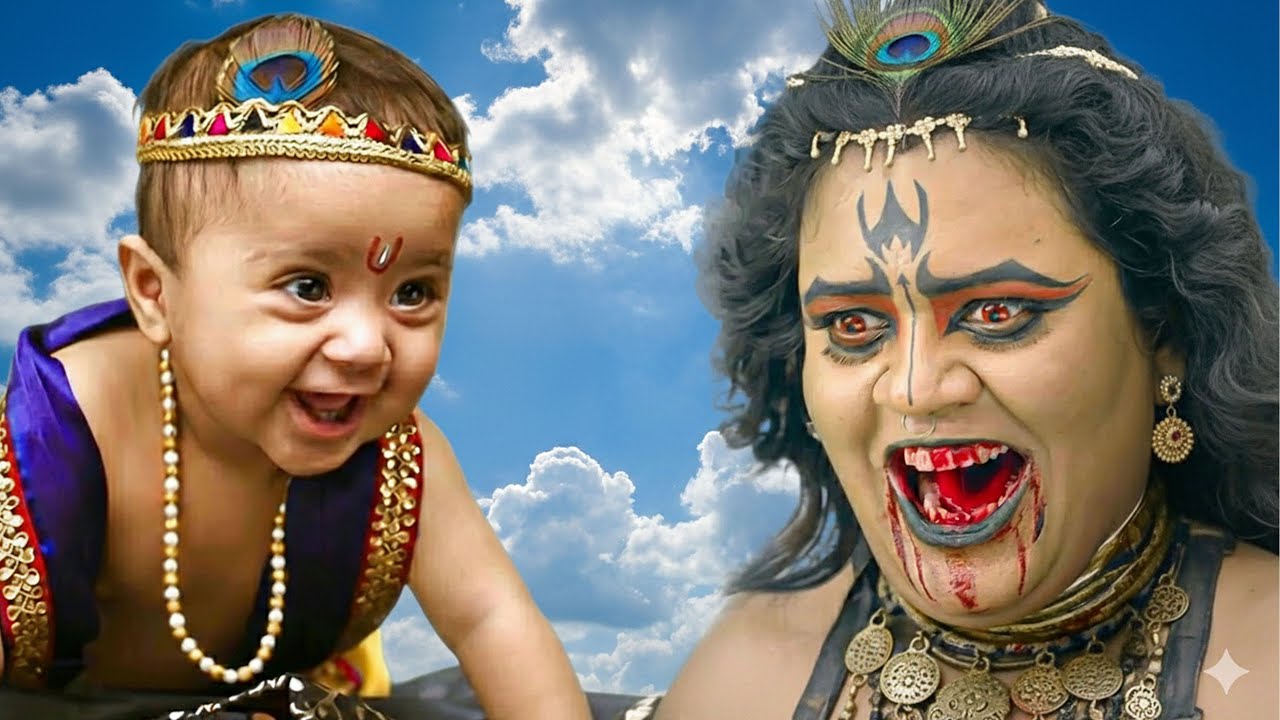 बाल कान्हा और पूतना के बीच आसमान में हुआ भयंकर युद्ध | 