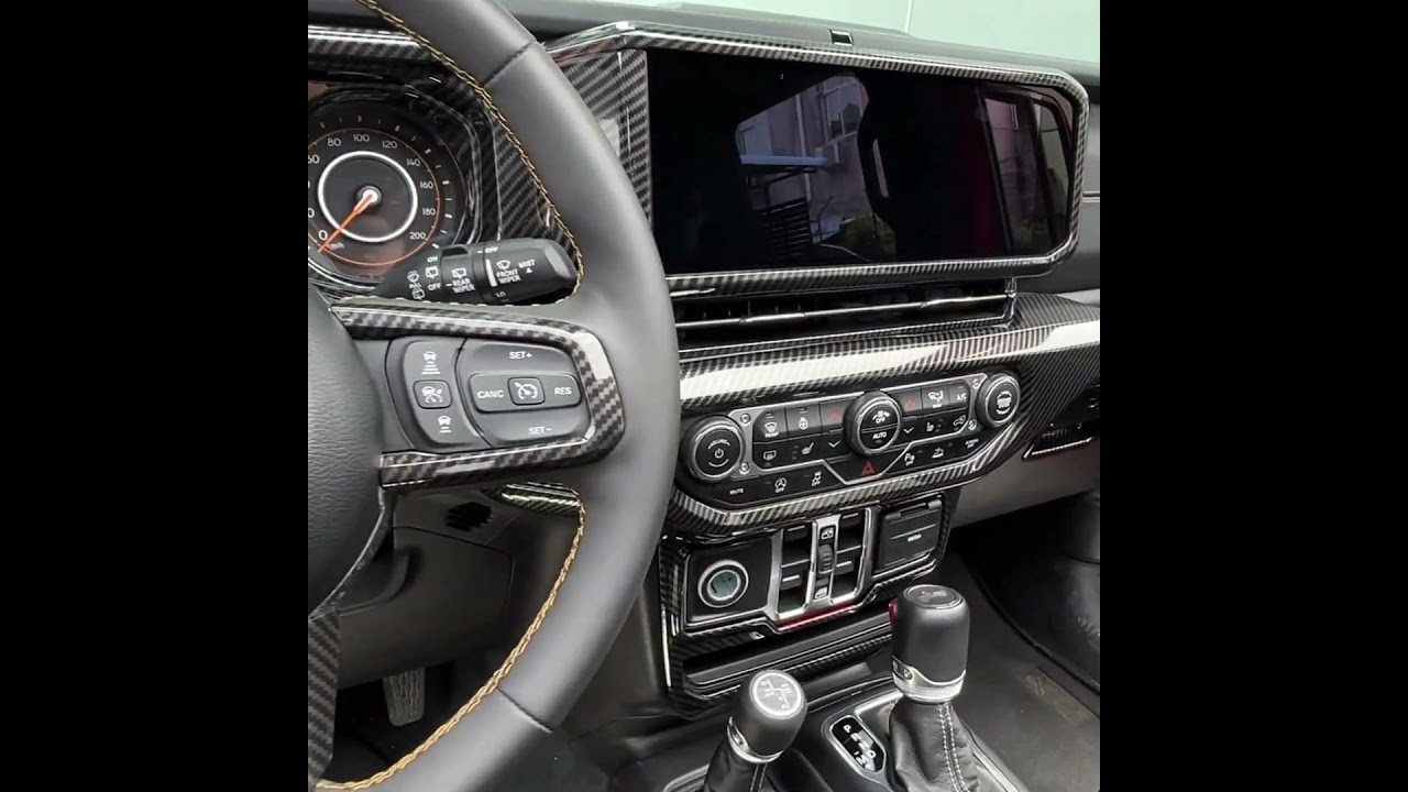 🔥 Black Carbon Fiber Jeep Wrangler Interior Trim | RT-TCZ Accessories #jeepmods