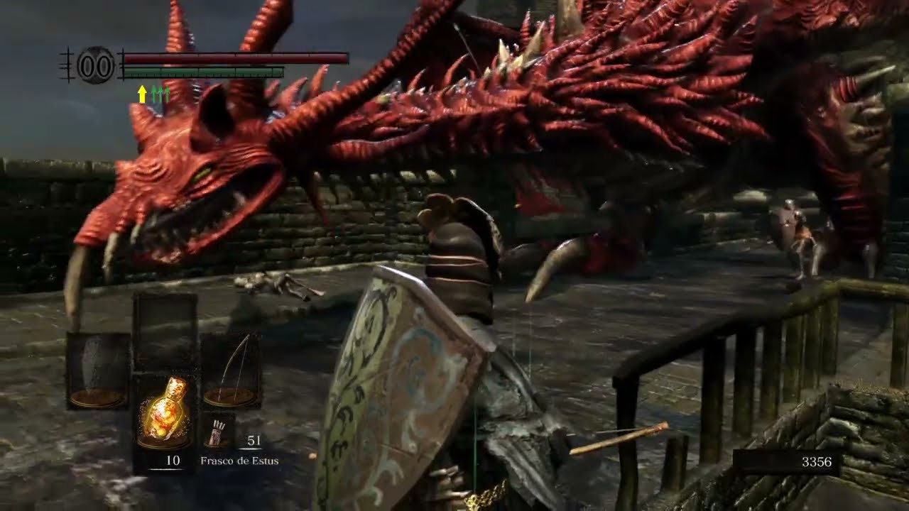 Dark Souls Remastered - Matando o Hellkite Dragon ( Dragão Vermelho da ponte)