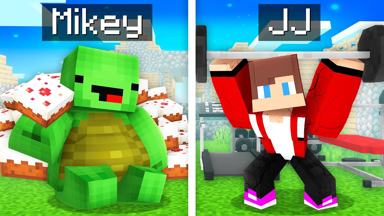 Strong JJ and Fat Mikey Survival Battle - Maizen Minecraft Animation