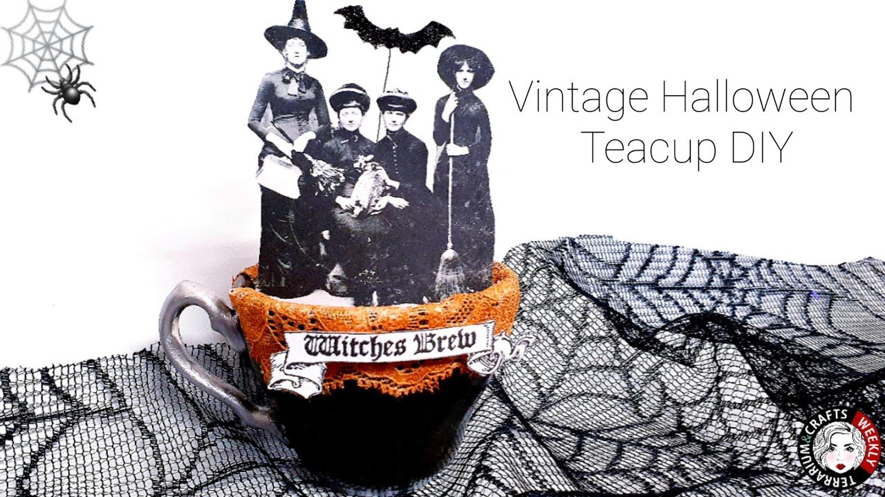 🔴Vintage Halloween DIY Decor, Teacup Art & Craft Ideas, Trash To Treasure, Make to Sell or Gift