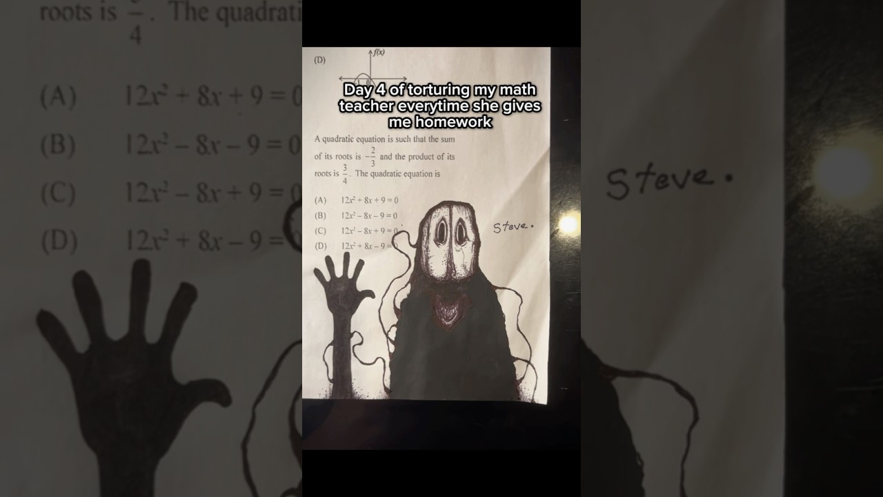 day 4 of torturing my math teacher everytime she gives me homework #art #horror #drawing #shorts