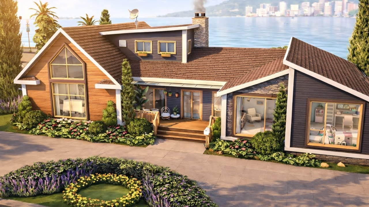 SAN SEQUOIA MODERN OCEAN VIEW 🏡 The Sims 4 Speed Build