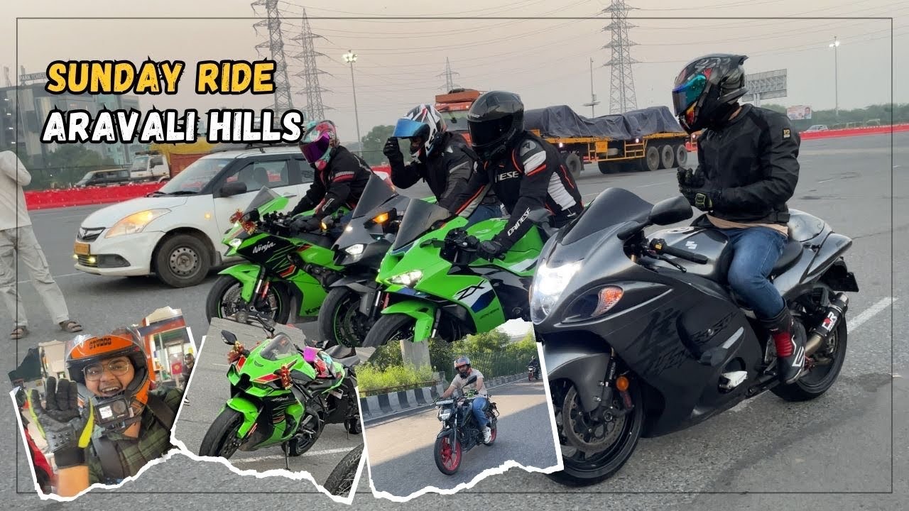 Sunday Vibes Ride ☀️ | Ambience Mall to Aravalli Hills | Bikers Meetup Gurgaon