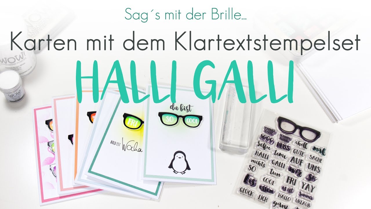 Sommerliche Kartengr&uuml;&szlig;e mit den Klartext Stempelset Halli Galli