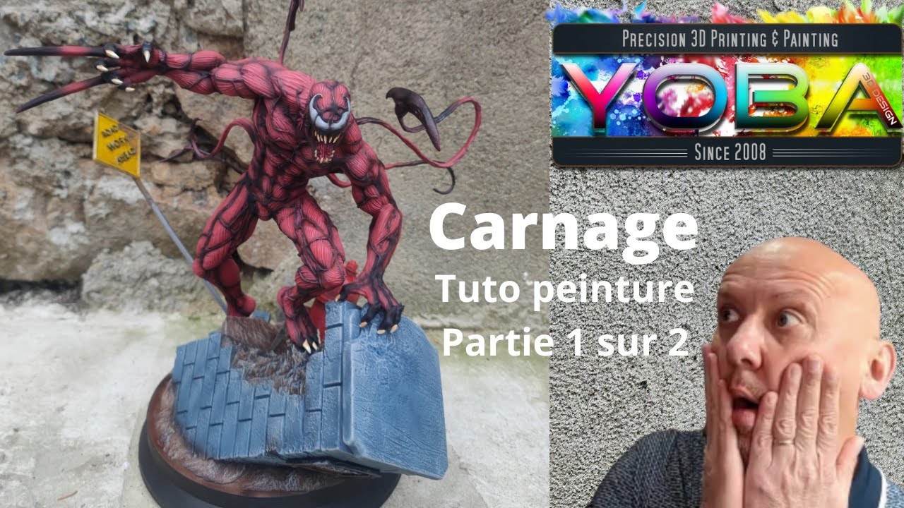 Carnage partie 1 sur 2: Le corps. Tuto peinture aerographe / airbrush.