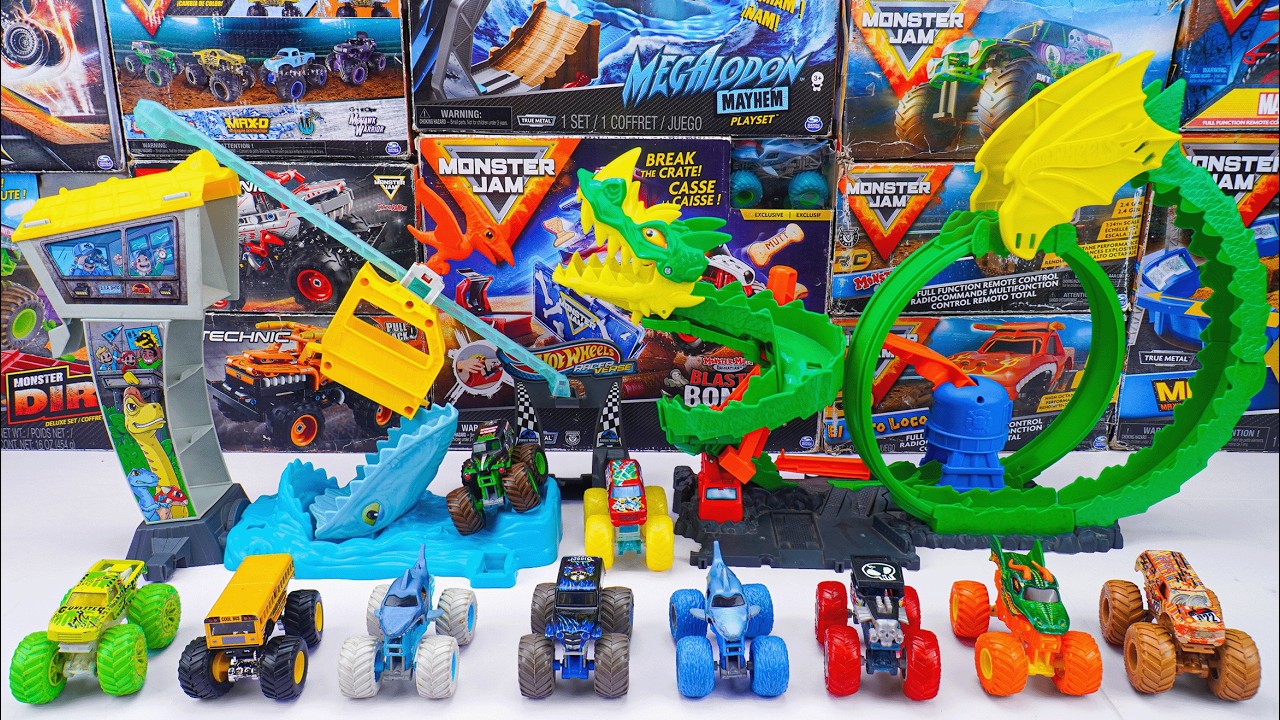 Monster Jam Collection Unboxing Review | Monster Jam & Hot Wheels Racerverse RACING COMPILATION