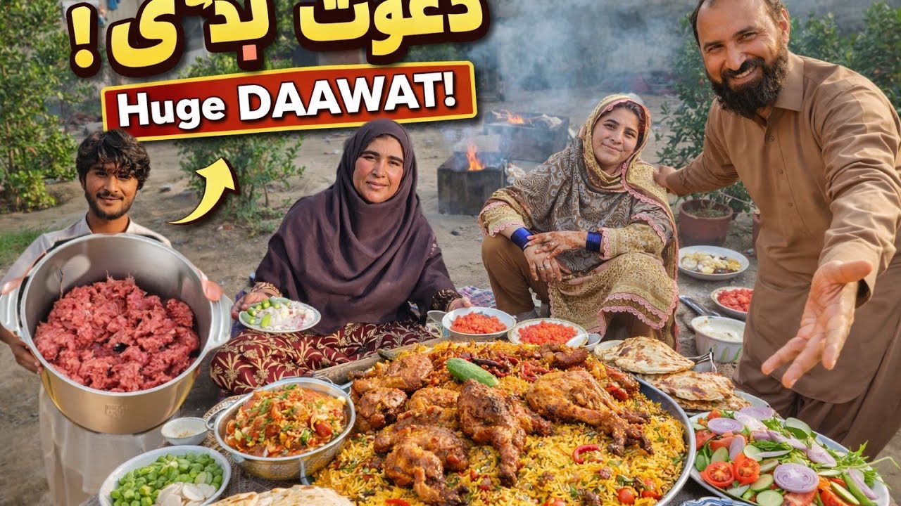 Open kitchen mein last dawat anti nabila walu ko dai bhout big 🍗🍲dawat