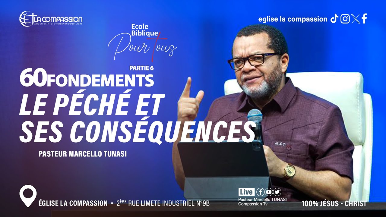LE PÉCHÉ ET SES CONSÉQUENCES - Past Marcello Tunasi -  Ecole Biblique Pour Tous - Mer 16 Oct 2024