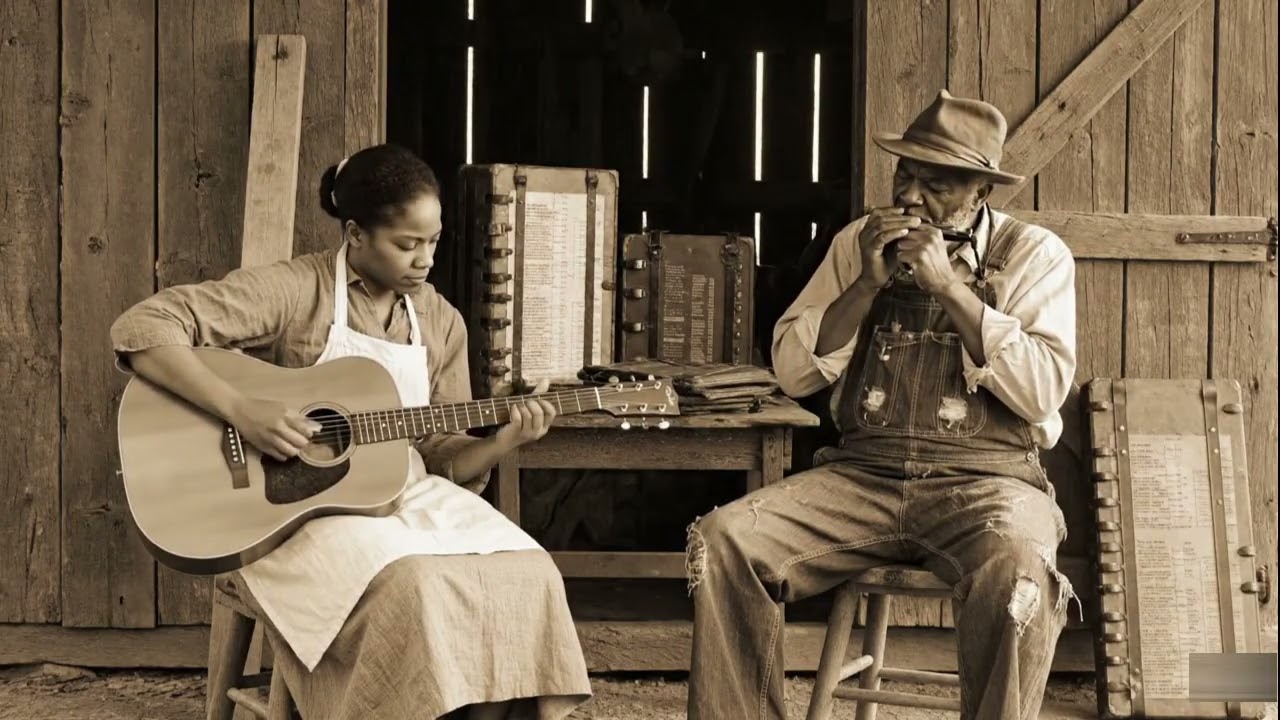 Classic Mississippi Delta Wooden Barn Blues Harmonica Guitar Traditional Roots Sound