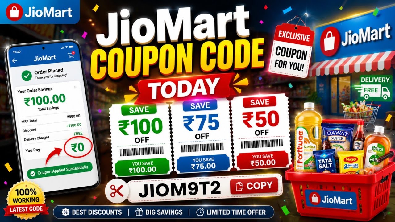 JioMart Coupon Code Today 2026 🔥 | New JioMart Coupon Code | ₹100 OFF Coupon Working
