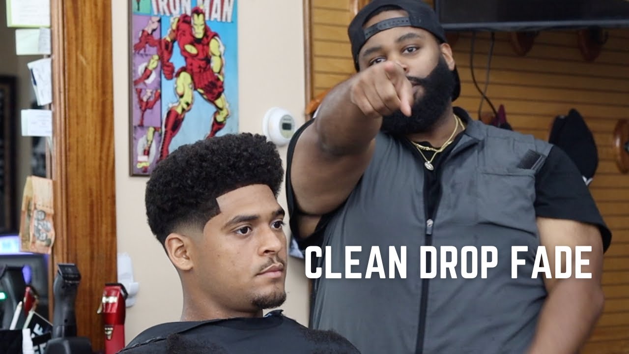 CURLY TOP DROP FADE BARBER TUTORIAL
