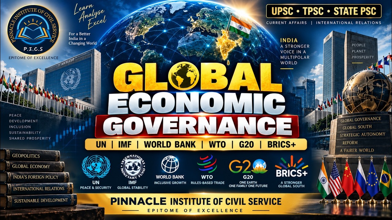 GLOBAL ECONOMIC GOVERNANCE | UN, IMF, World Bank, WTO, G20 & BRICS+ | UPSC & TPSC Current Affairs