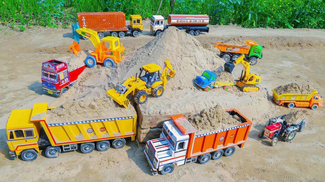 Jcb 3dx Loading Mud TATA Tippers Dumper Tractors Swaraj 855F 4x4 jcb Thar Truck | Jcb Ki Khudai