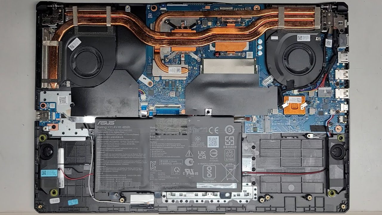 ASUS TUF Gaming F17 FX706H FX706HCB-ES51 Disassembly RAM SSD Hard Drive Upgrade Battery Replacement