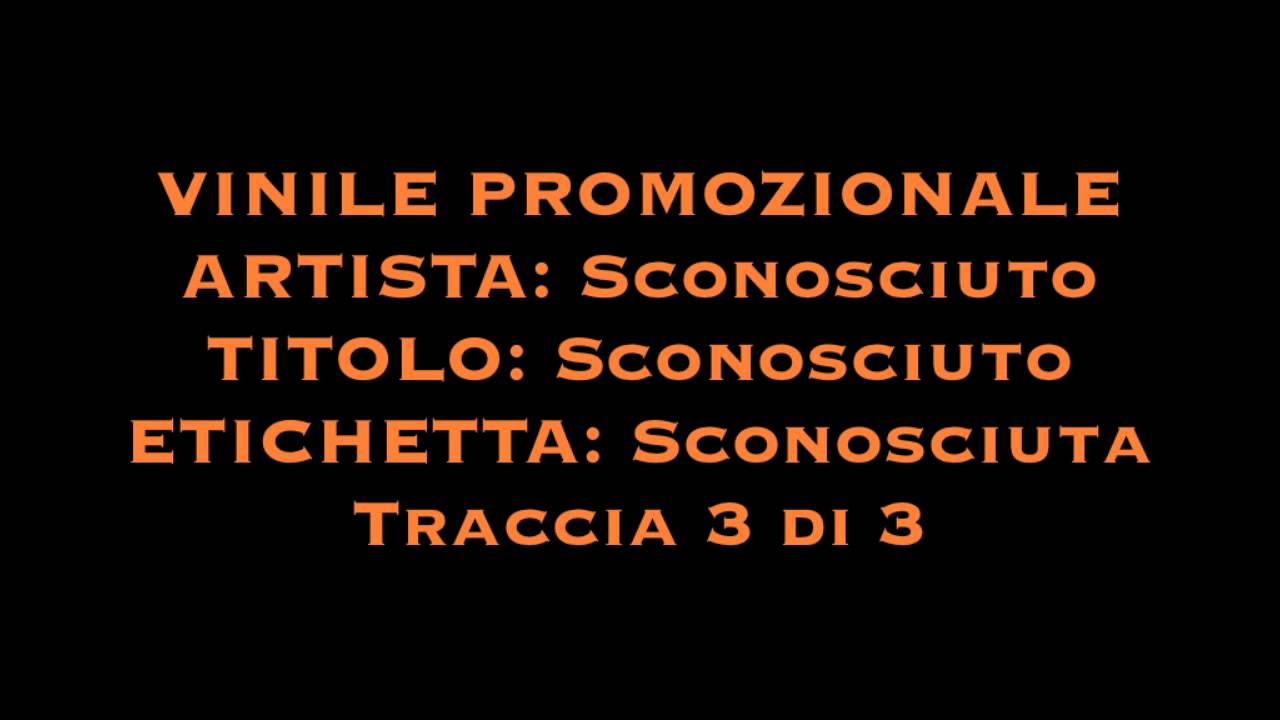 VINILE PROMOZIONALE  - Traccia 3 di 3 - Artista e Titolo sconosciuti
