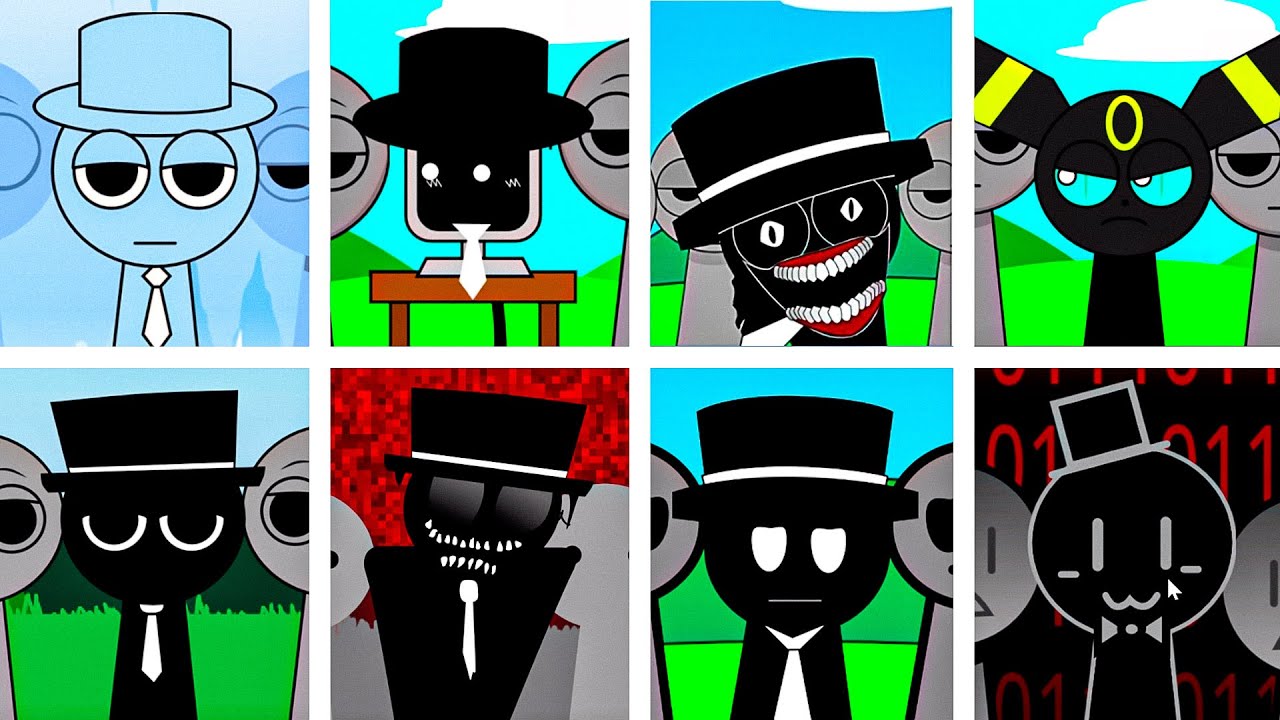 Incredibox - Sprunki but only MR.BLACK HAT in ALL Different Mods / Sprunki Girl