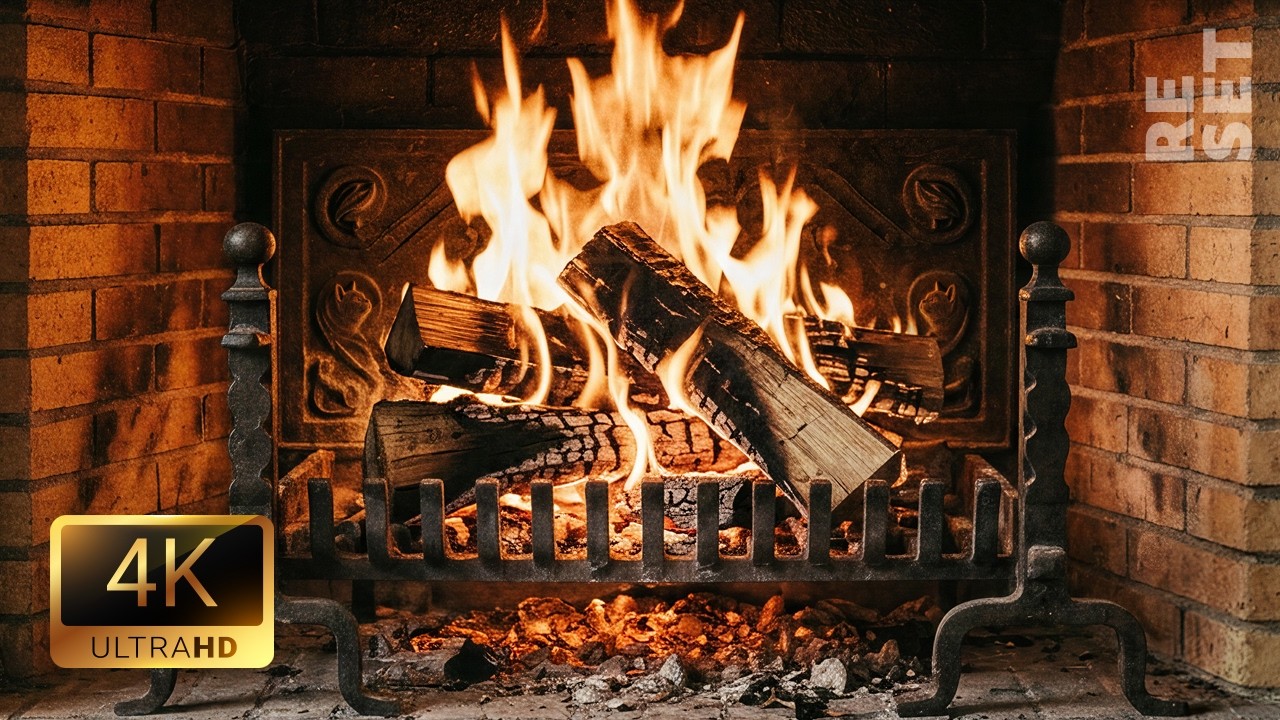 10 Hours Fireplace 🔥 Gentle Crackling Fire Sounds for Sleep & Cozy Ambience