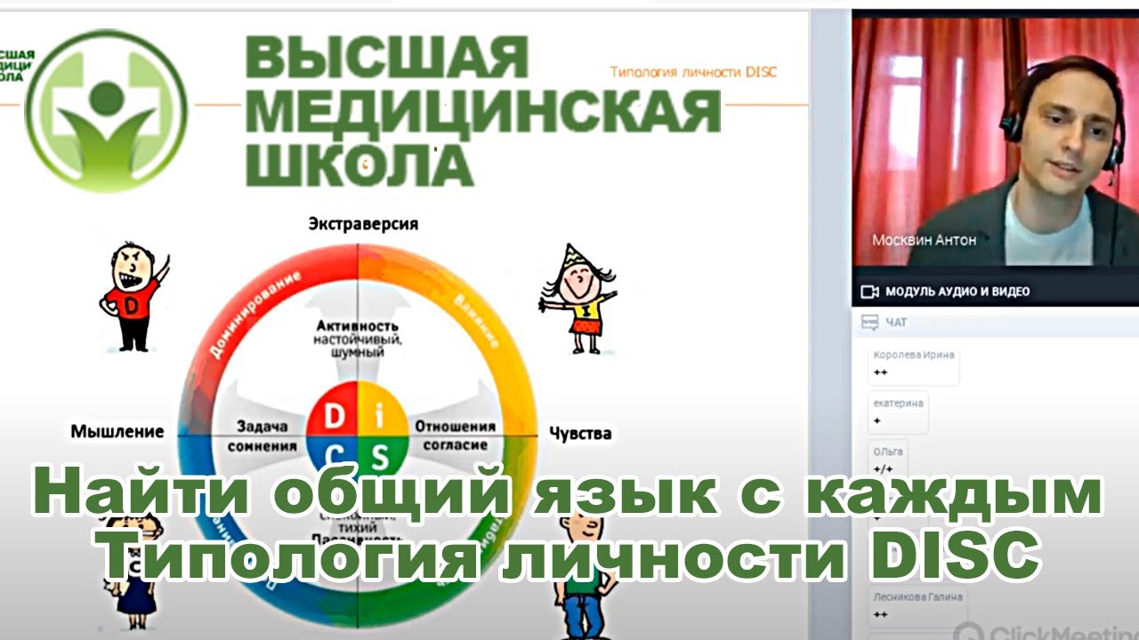 Найти общий язык с каждым Типология личности DISC (запись вебинара от 16.04.2020)