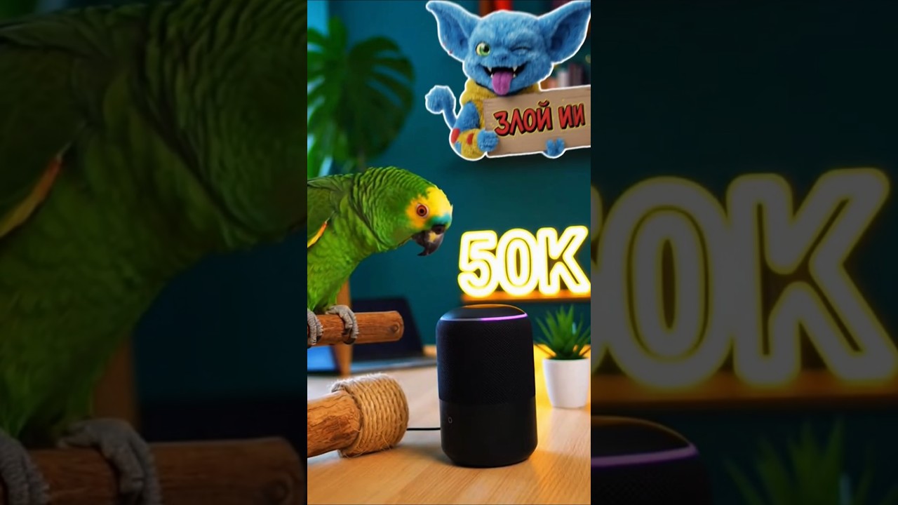 Попугай реагирует на 50К подписчиков!🦜🎉 #юмор #гоша #funny #viral #попугай