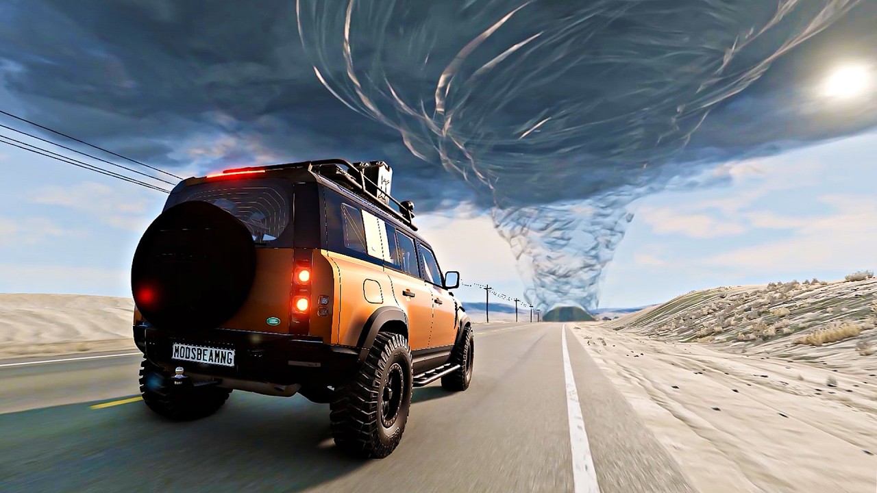 Small Bump ,  Big Bulge & Tornado Vs Cars , Trucks , SUV , Bus In Desert Fly & Crash | Beamng. Drive