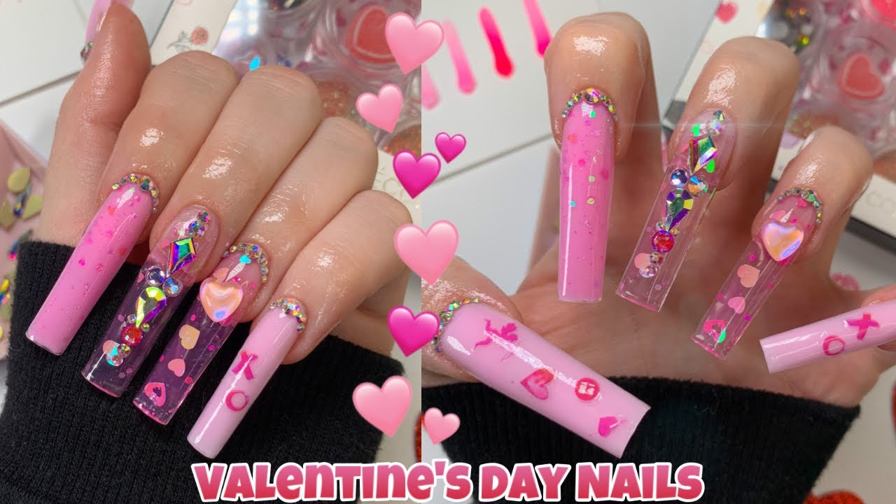 Polygel for beginners | Valentine’s Day Nails using the CUTEST Polygel Kit EVER! LazyGirl Method 💕