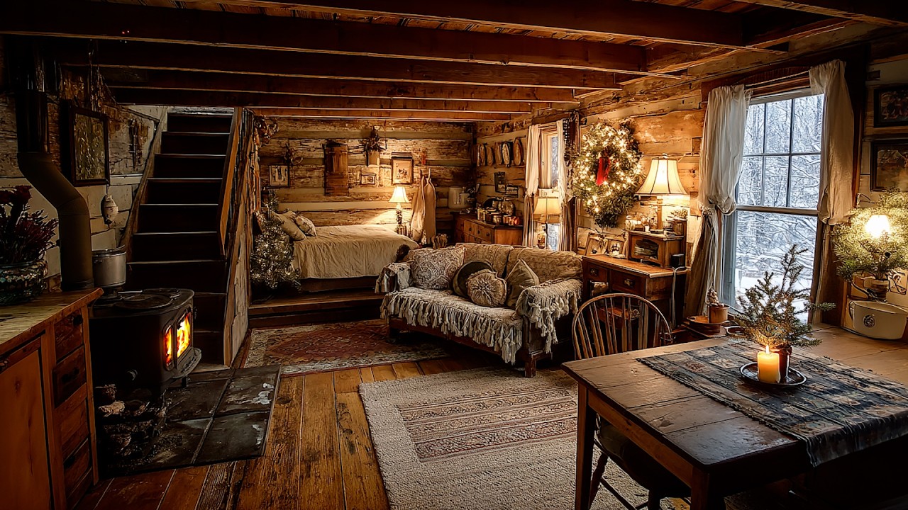 🔴Embers Glowing in a House That Grew Quiet | Gentle Fireplace Ambience for Deep Sleep and Memory