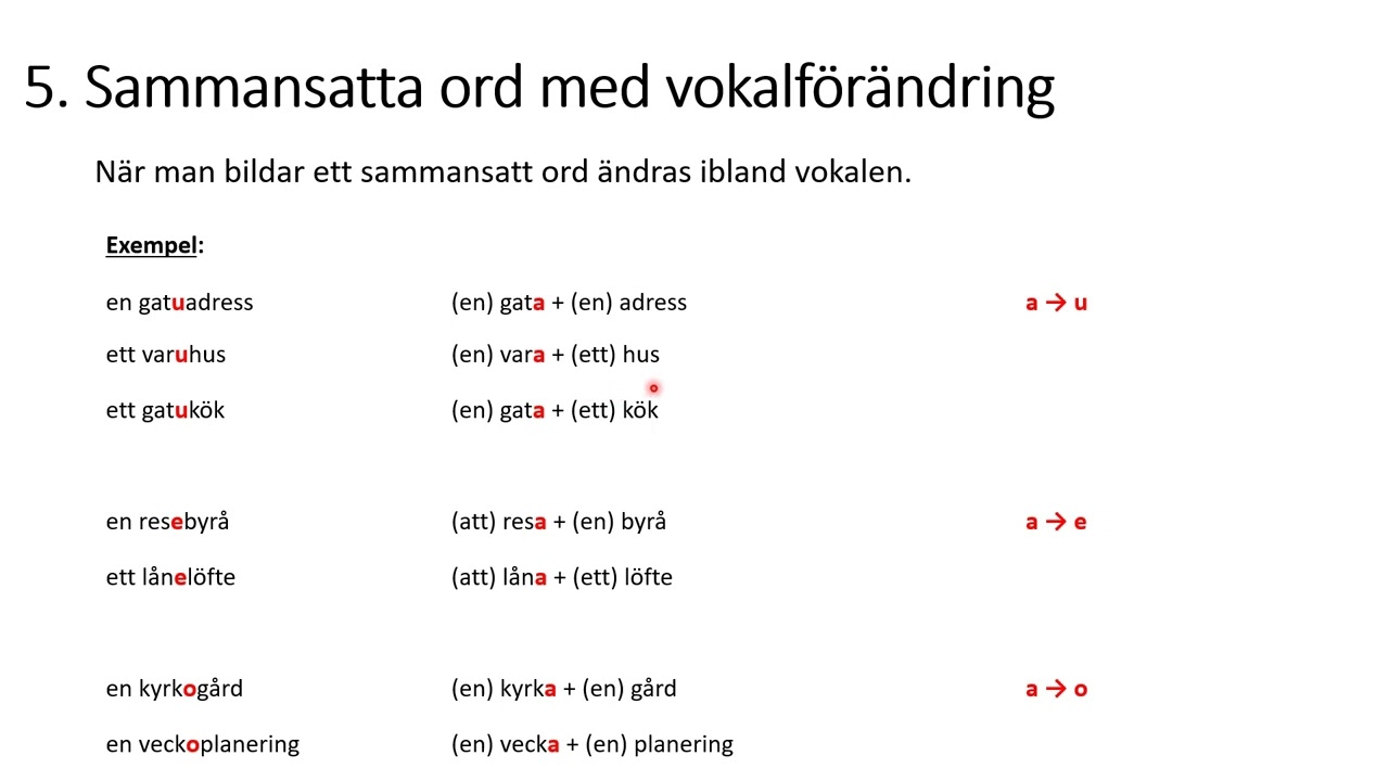 Substantiv - Sammansatta ord
