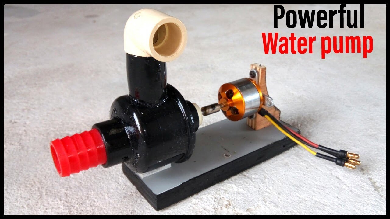 build a powerful water pump ever from 1400kv brushless motor//genius gear