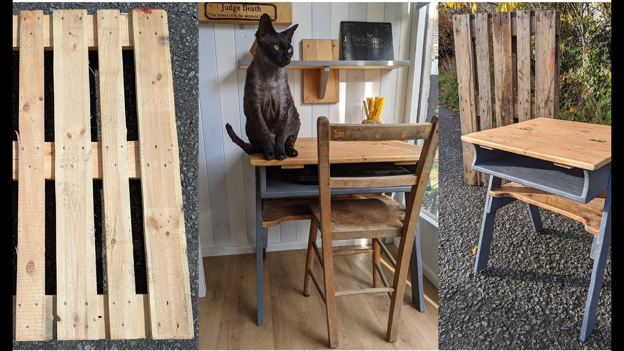 DIY desk out of one EURO pallet