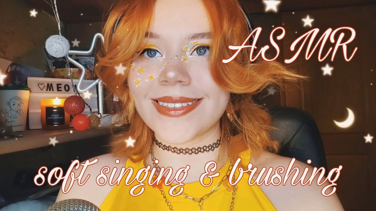 ASMR soft singing & mic brushing ✨ АСМР тихое пение и кисточки ✨