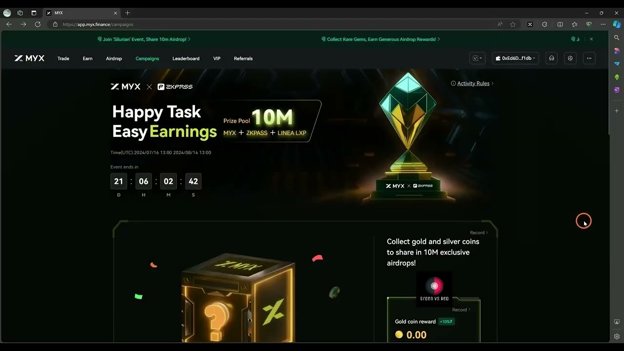 MYX Finance - Daily check-in Campaign - OKX web3